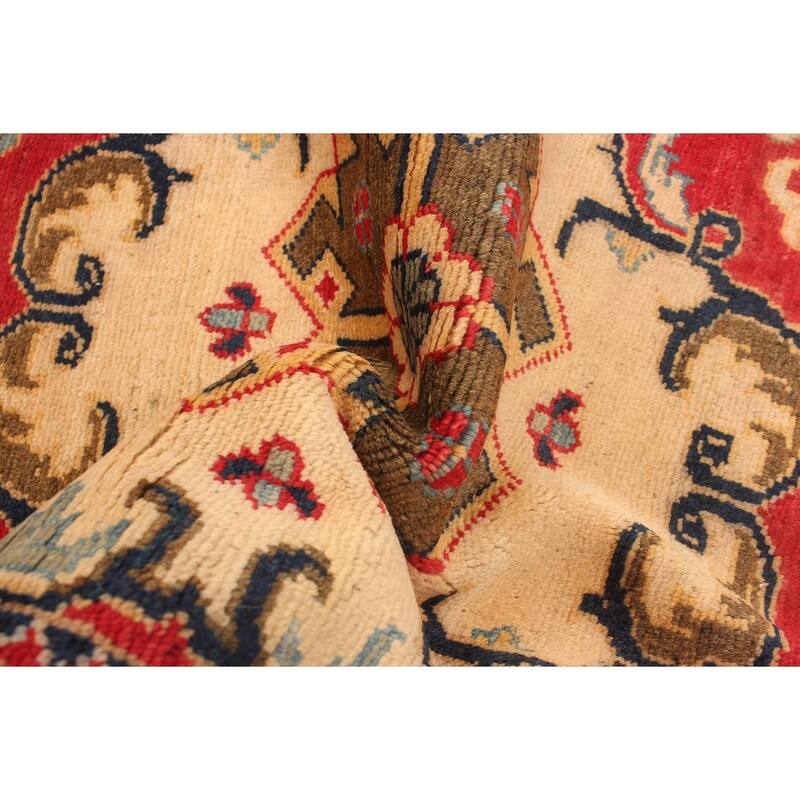 Hand-knotted Finest Gazni Cream, Copper Wool Rug - 2'7 x 9'9/2'7" x 9'9" Runner