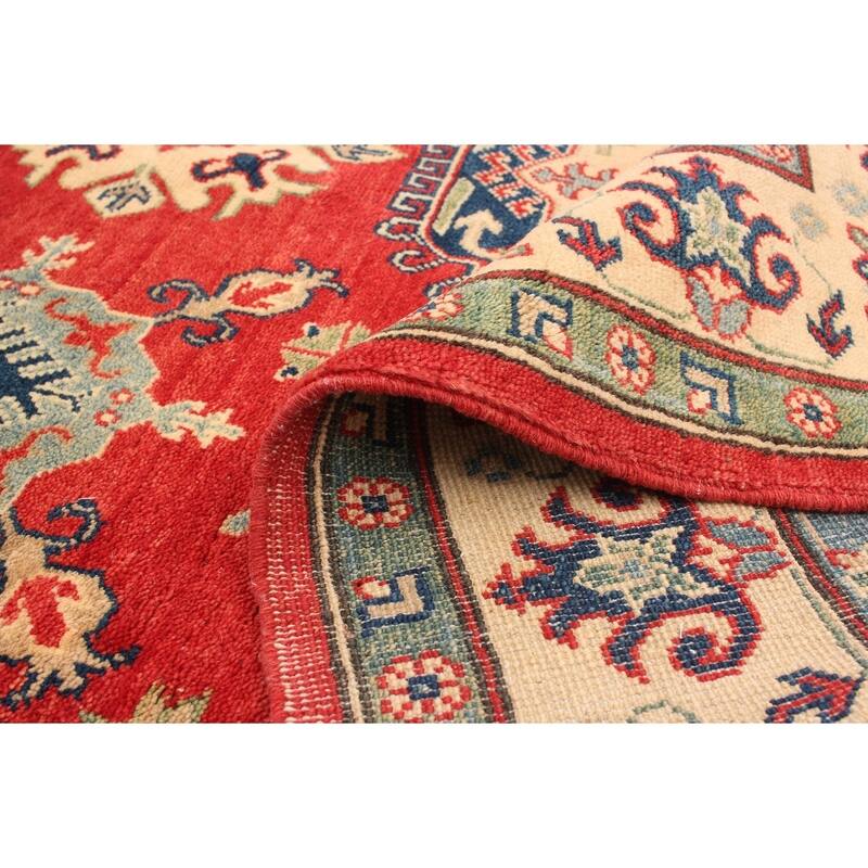 Hand-knotted Finest Gazni Copper, Cream Wool Rug - 5'0" x 6'9"/5'0 x 6'9