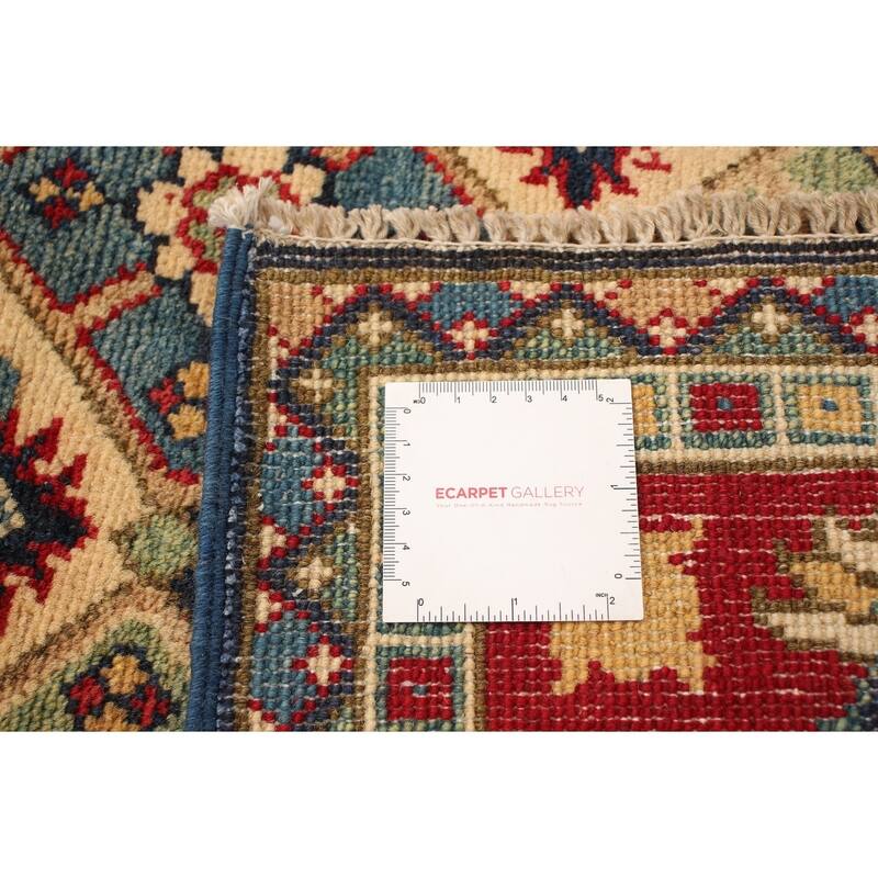 Hand-knotted Finest Gazni Navy, Red Wool Rug - 4'10 x 6'4/4'10" x 6'4"