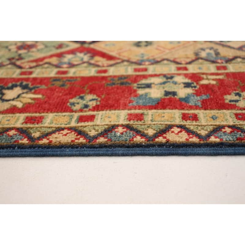 Hand-knotted Finest Gazni Navy, Red Wool Rug - 4'10 x 6'4/4'10" x 6'4"