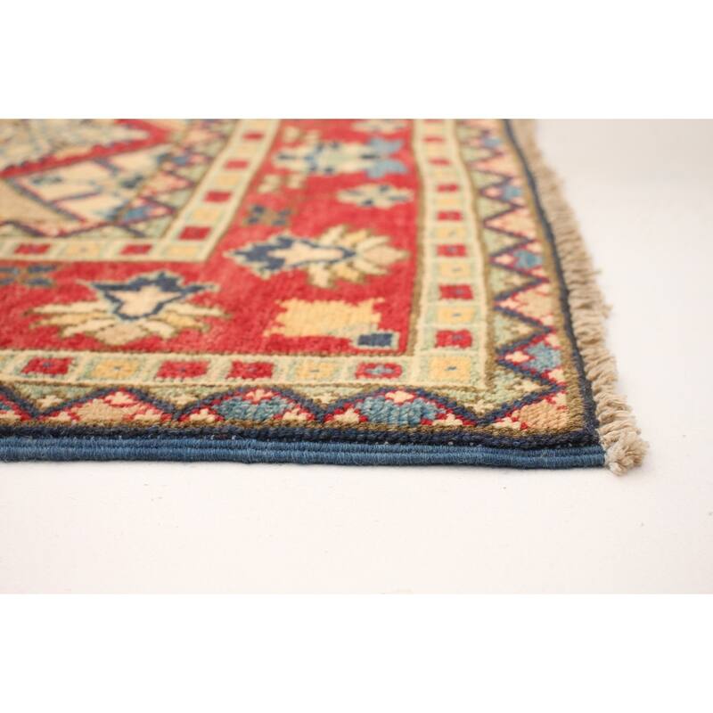 Hand-knotted Finest Gazni Navy, Red Wool Rug - 4'10 x 6'4/4'10" x 6'4"
