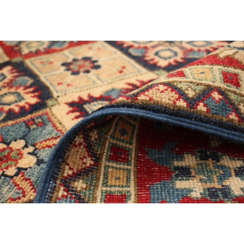 Hand-knotted Finest Gazni Navy, Red Wool Rug - 4'10 x 6'4/4'10" x 6'4"