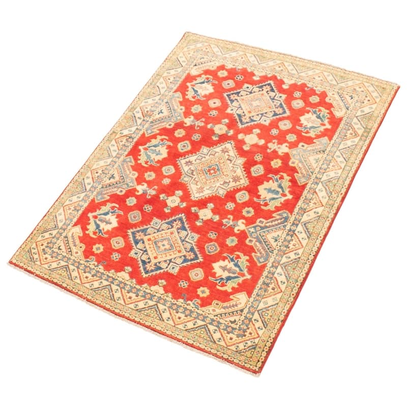 Hand-knotted Finest Gazni Red Wool Rug - 4'10 x 6'6/4'10" x 6'6"