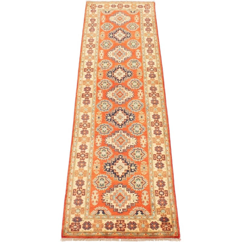 Hand-knotted Finest Gazni Copper Wool Rug - 2'9" x 9'5" Runner/2'9 x 9'5