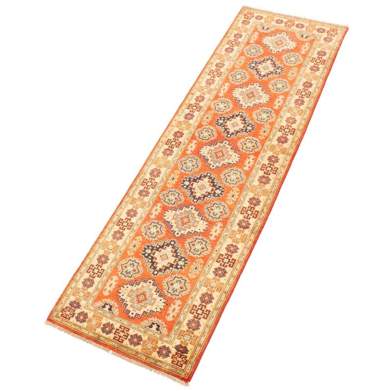 Hand-knotted Finest Gazni Copper Wool Rug - 2'9" x 9'5" Runner/2'9 x 9'5