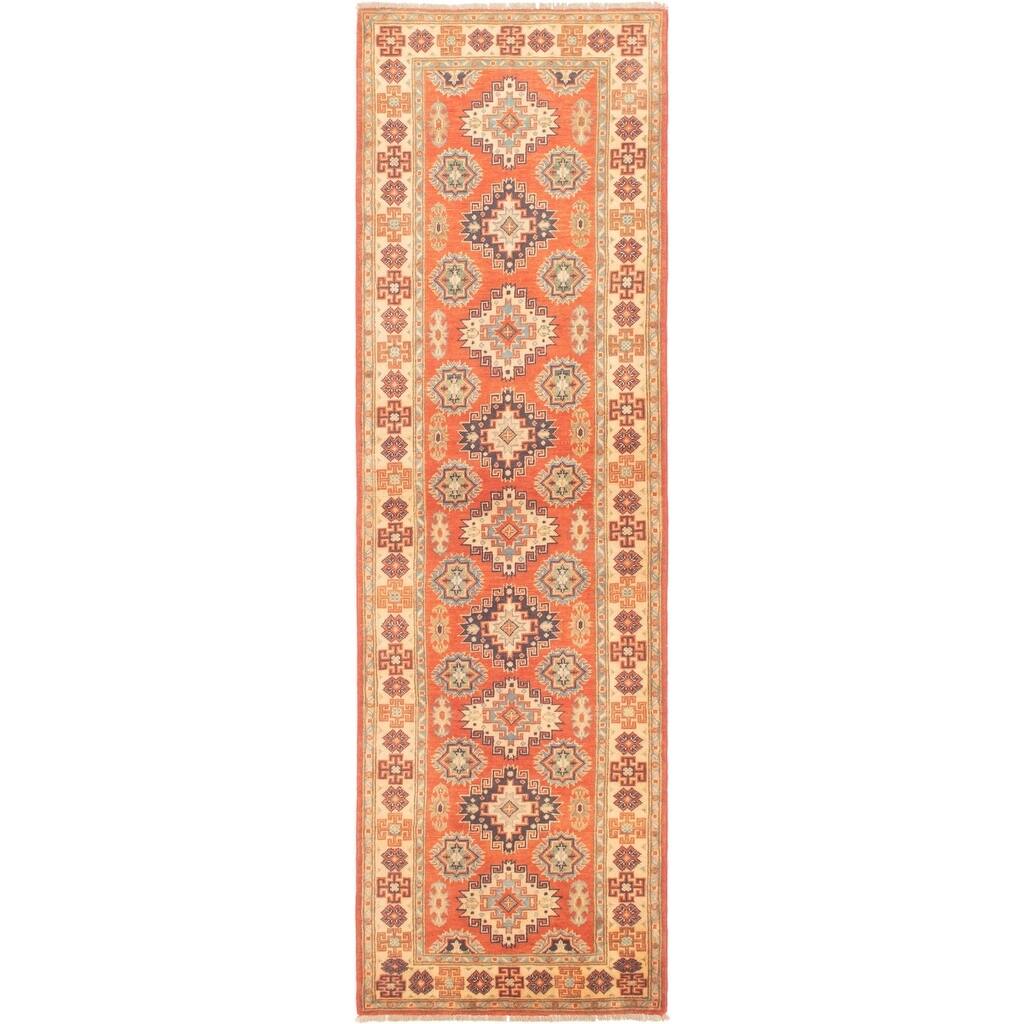 Hand-knotted Finest Gazni Copper Wool Rug - 2'9" x 9'5" Runner/2'9 x 9'5