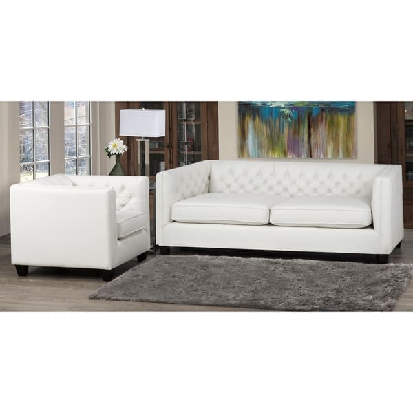 slide 1 of 13, Windsor Top Grain Leather Sofa and Armchair Set
