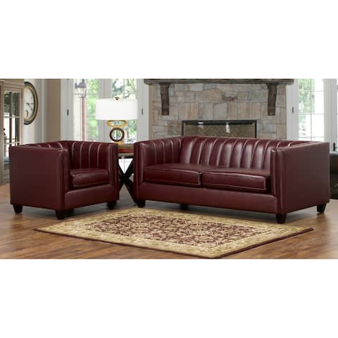 Hastings Top Grain Leather Sofa and Armchair Set