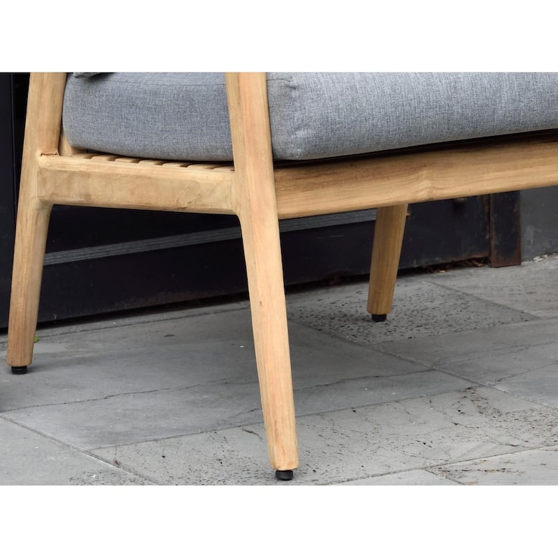 Nordic Teak Wood Patio Arm Chair with Olefin Cushions