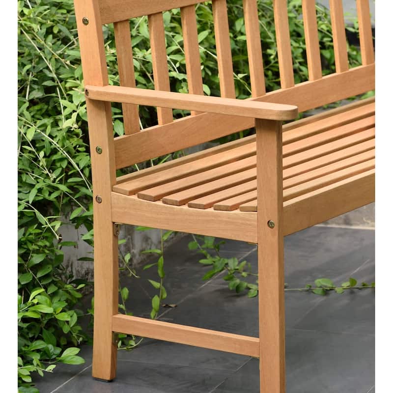 Ferguson Durable Outdoor Bench with Teak Finish by Amazonia - N/A