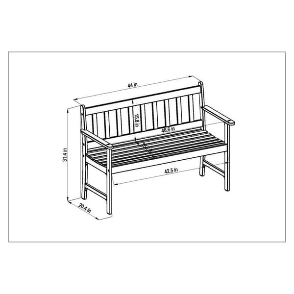 Ferguson Durable Outdoor Bench with Teak Finish by Amazonia - N/A - Bed ...