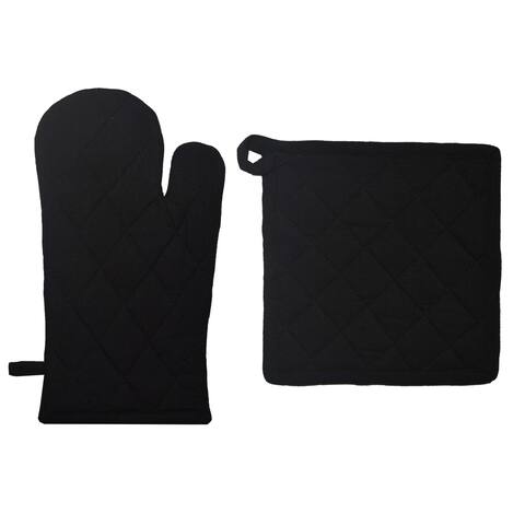 Dunroven House Quilted Oven Mitt and Potholder Set