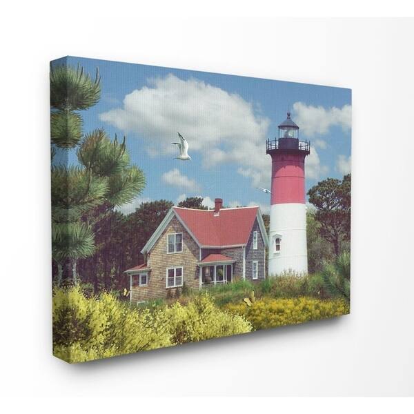 The Stupell Home Decor Nauset Lighthouse Forest And Fields Scene With Seagull Canvas Wall Art 11x14 Proudly Made In Usa On Free Shipping Orders Over 45 28173319 Stupell Home Decor Nauset Lighthouse