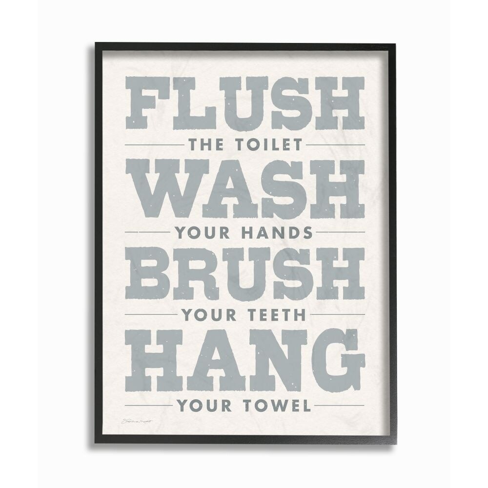 Shop The Stupell Home Decor Flush Wash Brush Hang Bold Grey And