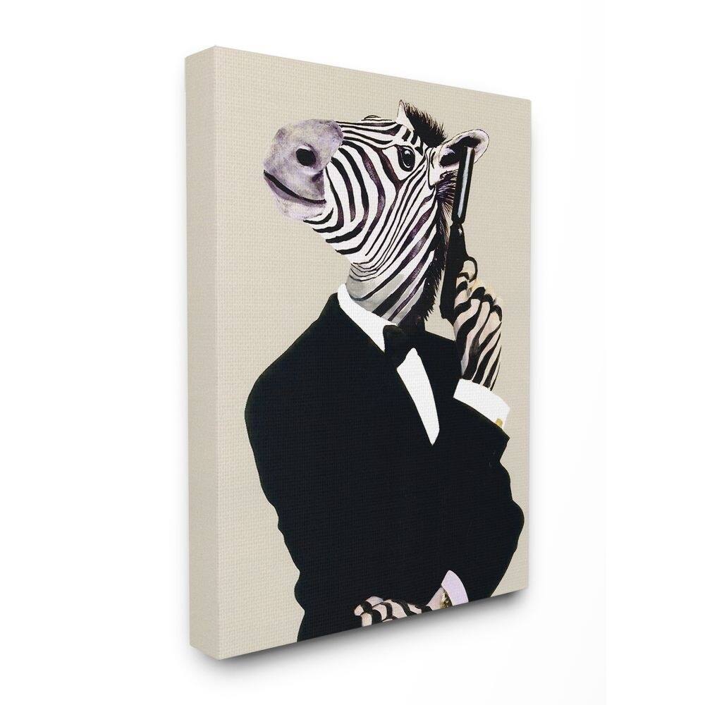 Stupell Secret Agent James Bond Zebra Canvas Wall Art, 11x14, Proudly ...