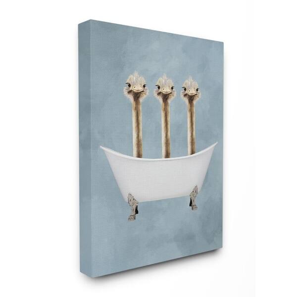 Shop The Stupell Home Decor Three Ostriches In A Bathtub Canvas