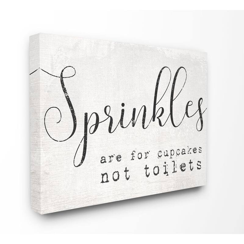 Stupell Black and White Sprinkles Are For Cupcakes Not Toilets Canvas