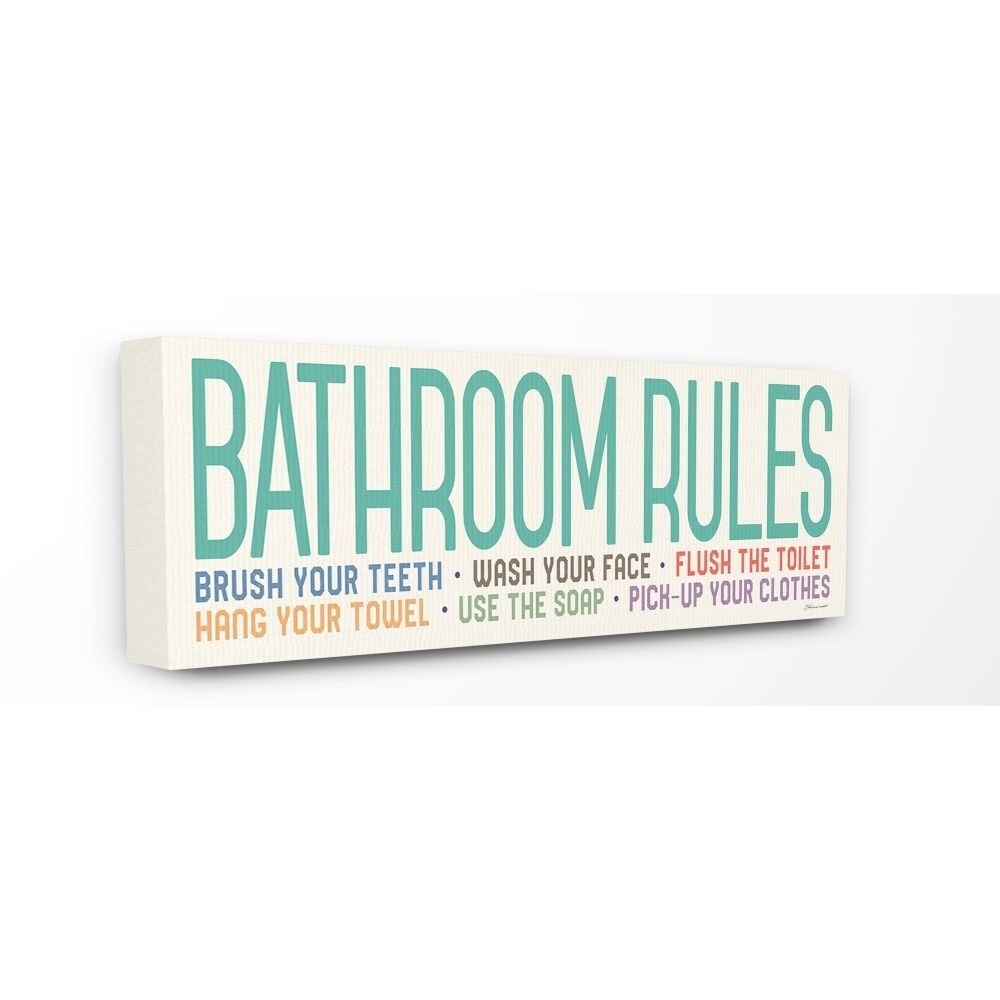 Porch Den Bathroom Rules Canvas Wall Art Multi Color Canvas Wall Art
