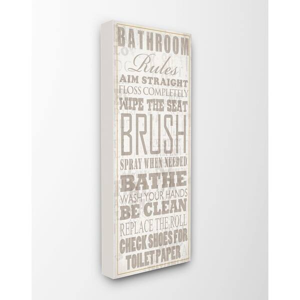 The Stupell Home Decor Bathroom Rules Tan And White Stupell Home Decor Bathroom Rules Tan