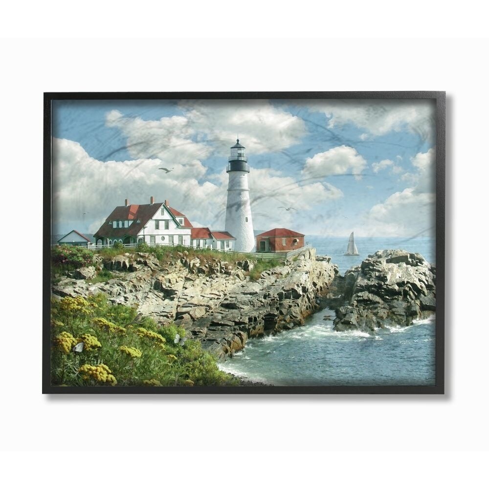 Proudly Made in USA Stupell Home D/écor The Sea in the Morning Framed Giclee Texturized Art 12 x 1.5 x 12