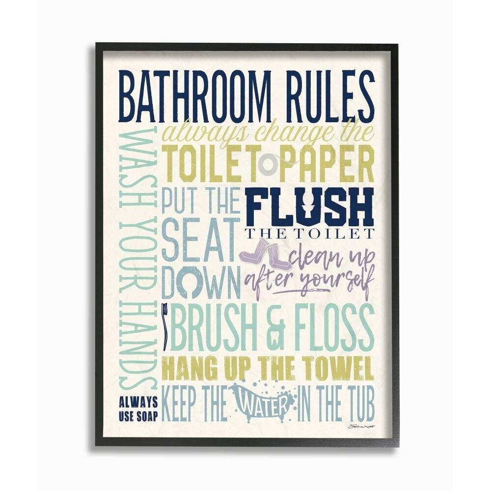 Shop The Stupell Home Decor Bathroom Rules Aqua Blue Green And