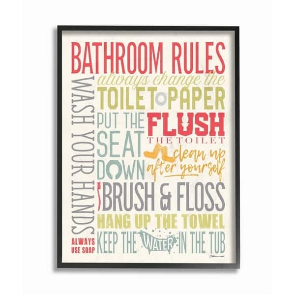 Shop The Stupell Home Decor Bathroom Rules Coral Green Grey And