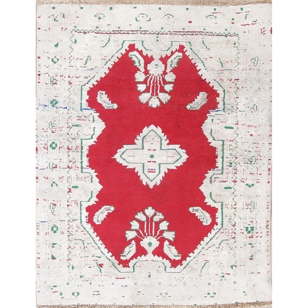 Vintage Hamadan Persian Wool Hand-Knotted Muted Oriental Area Rug - 4'4" x 3'5"