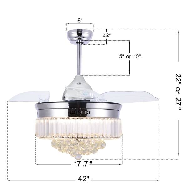 Shop Belladepot Crystal Bladeless Ceiling Fan Drum Chandelier Fan