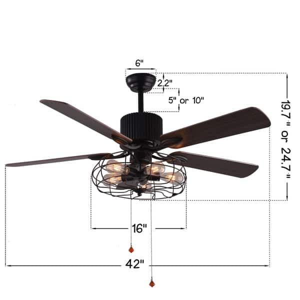 Shop Black Industrial Ceiling Fan With Remote Control 5