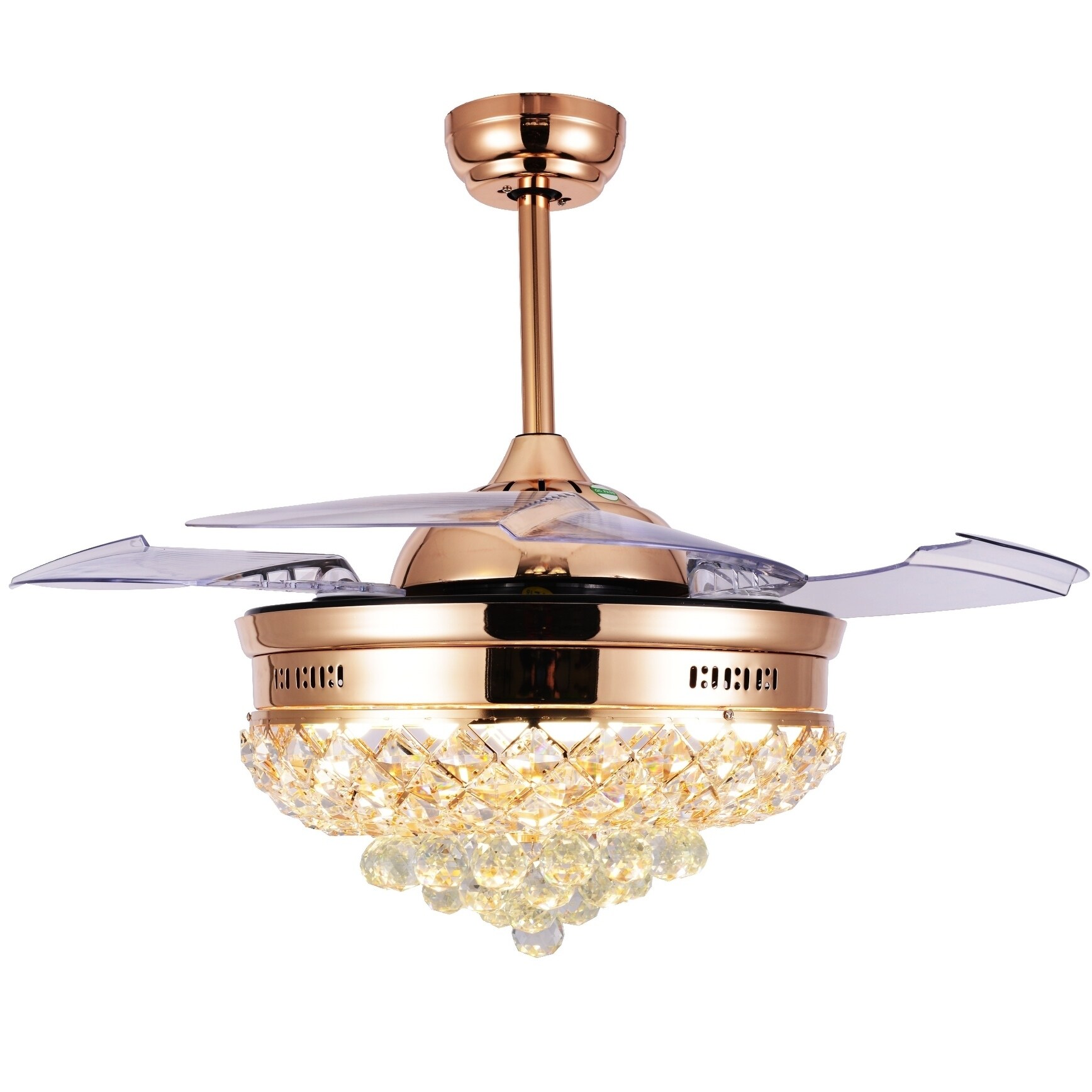 42 Inch 4 Retractable Blades Fancy Ceiling Fan With Light And Remote 42 Inches