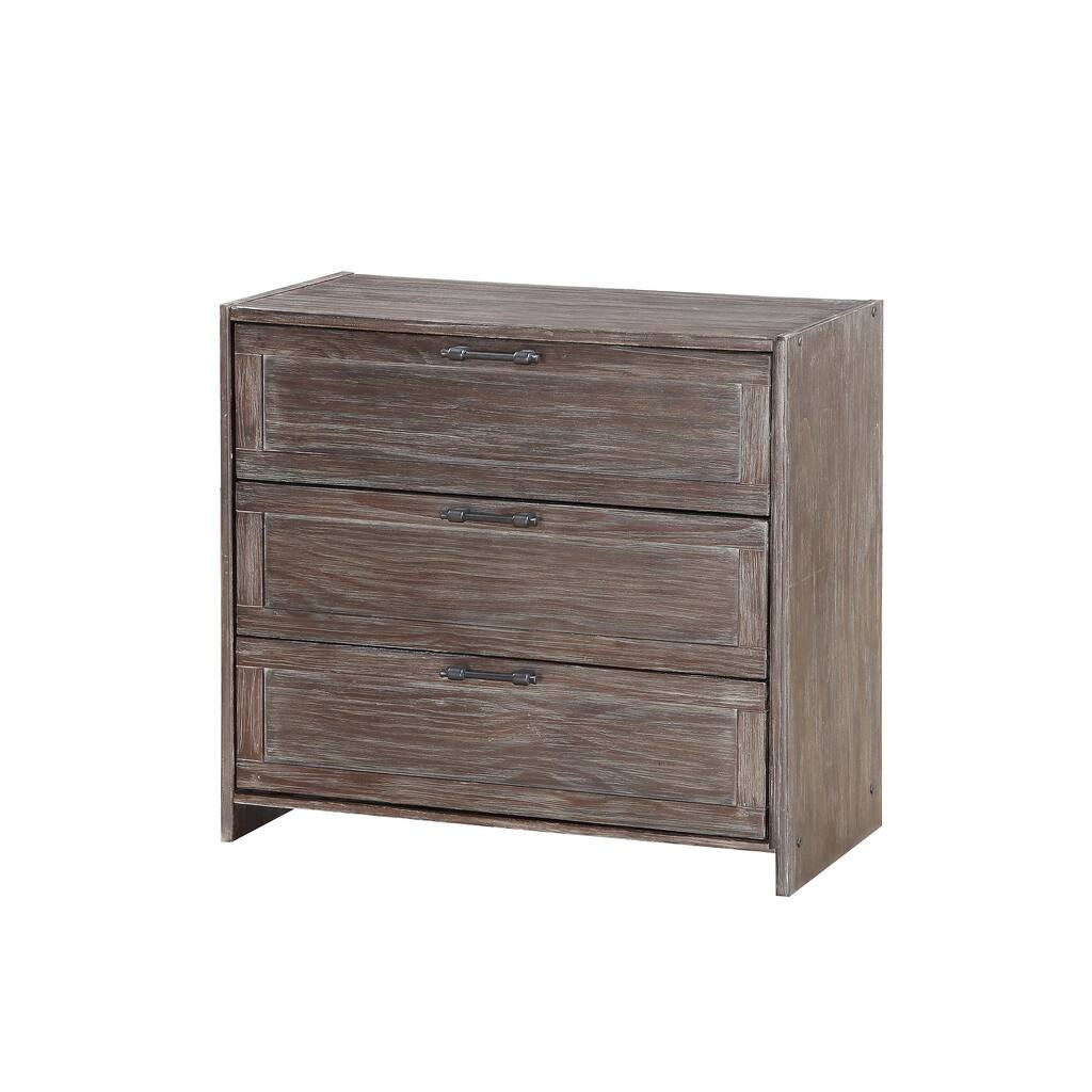 Barn Door 3 Drawer Chest in Brushed Shadow