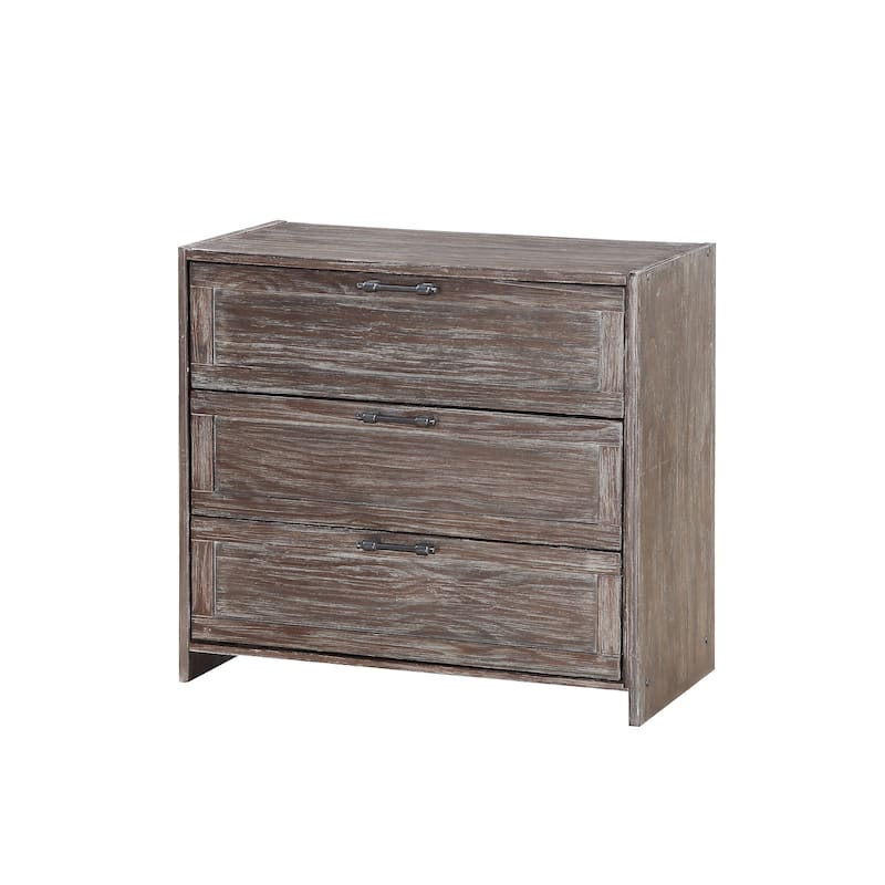 Barn Door 3 Drawer Chest in Brushed Shadow