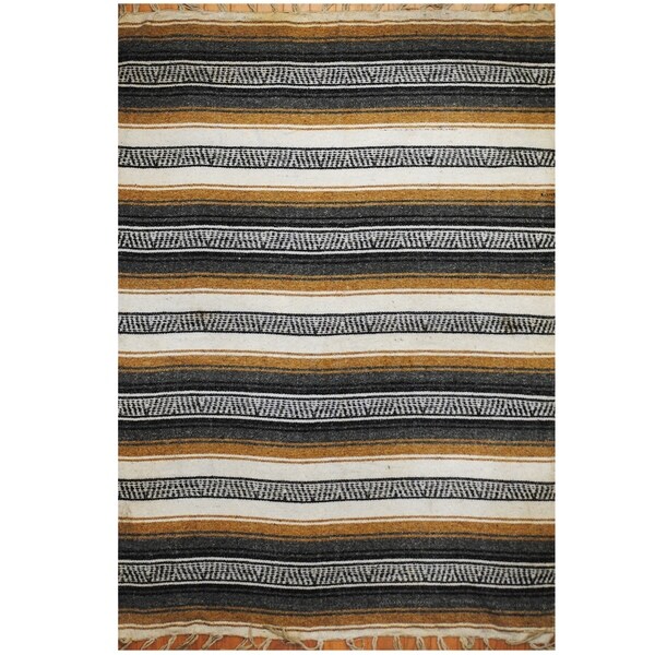 Handmade One-of-a-Kind Wool Kilim (India) - 4'3 x 6'