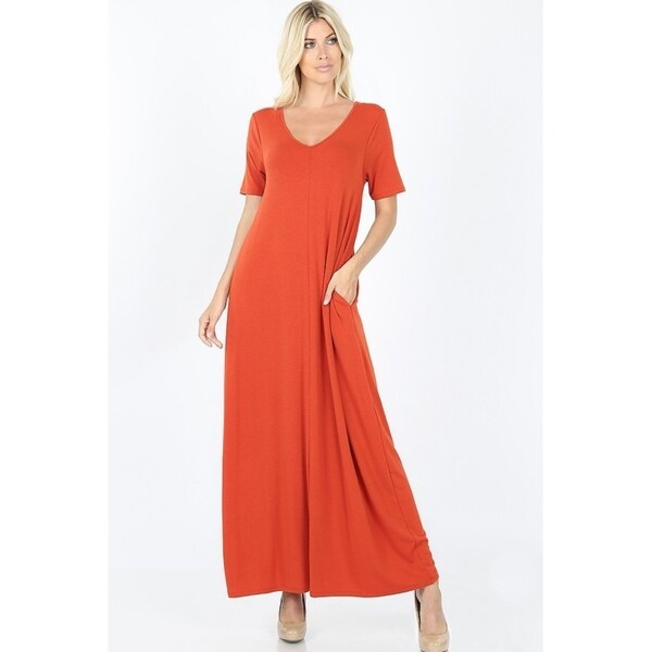 v neck maxi dress with pockets