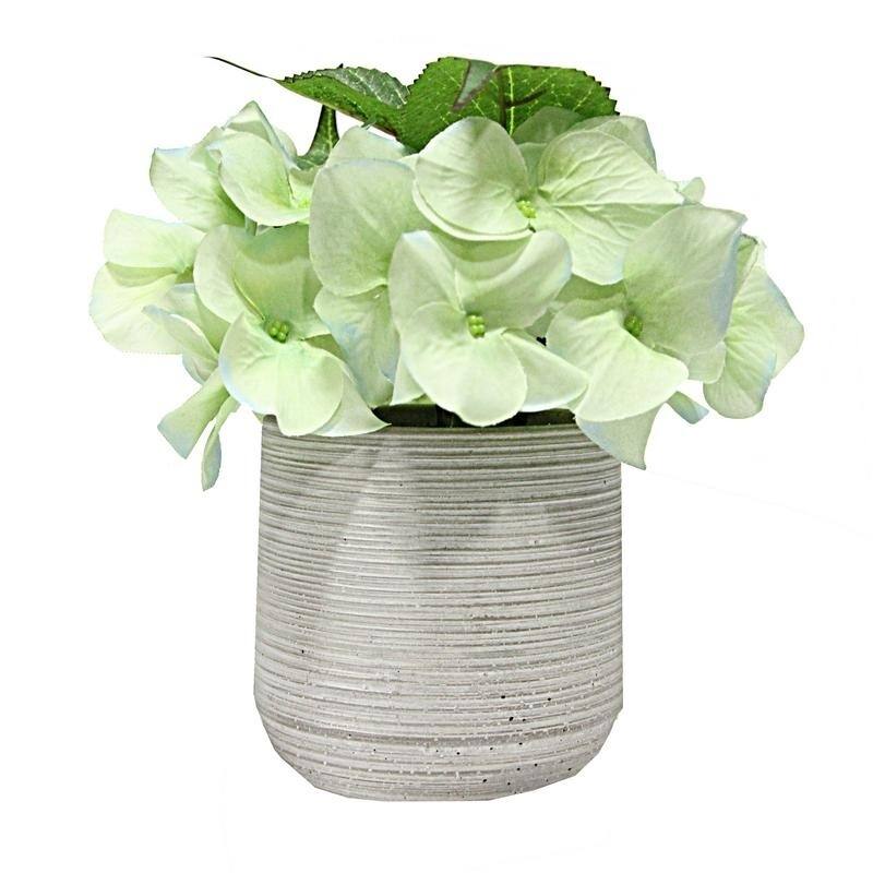 7" Faux Hydrangea Tabletop Floral Arrangement in Pot - ABN5P019-KW