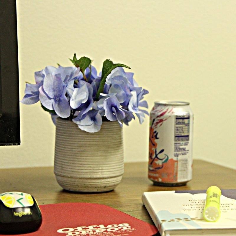7" Faux Hydrangea Tabletop Floral Arrangement in Pot