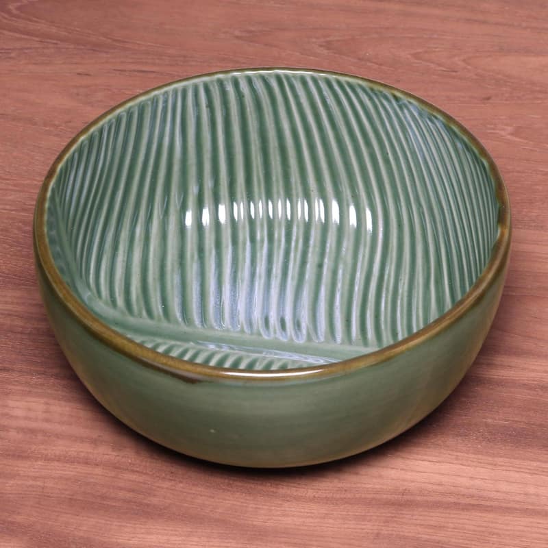 NOVICA Handmade 9" Banana Vibes Ceramic Serving Bowl (Indonesia)