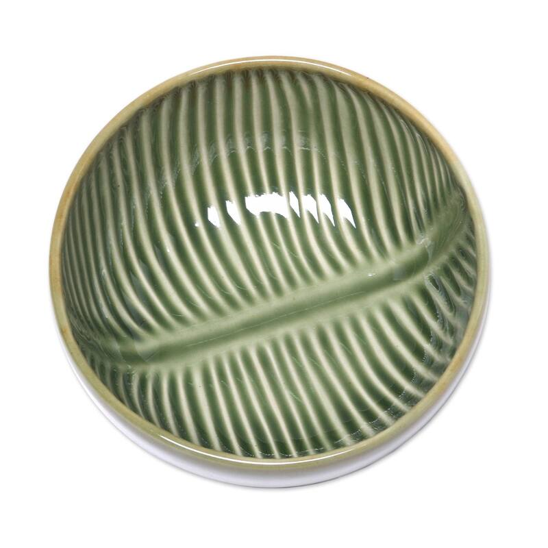 NOVICA Handmade Banana Vibes Ceramic serving bowl (Indonesia)