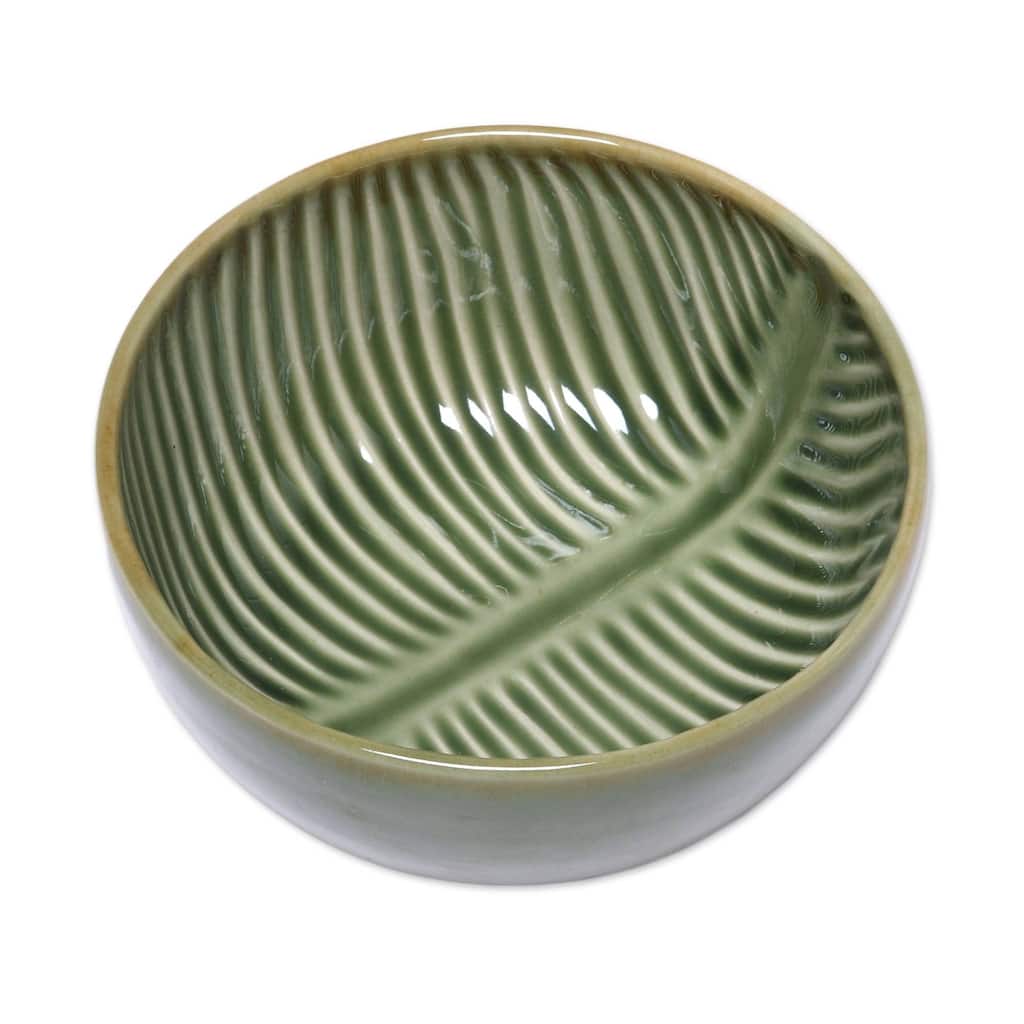 NOVICA Handmade Banana Vibes Ceramic serving bowl (Indonesia)