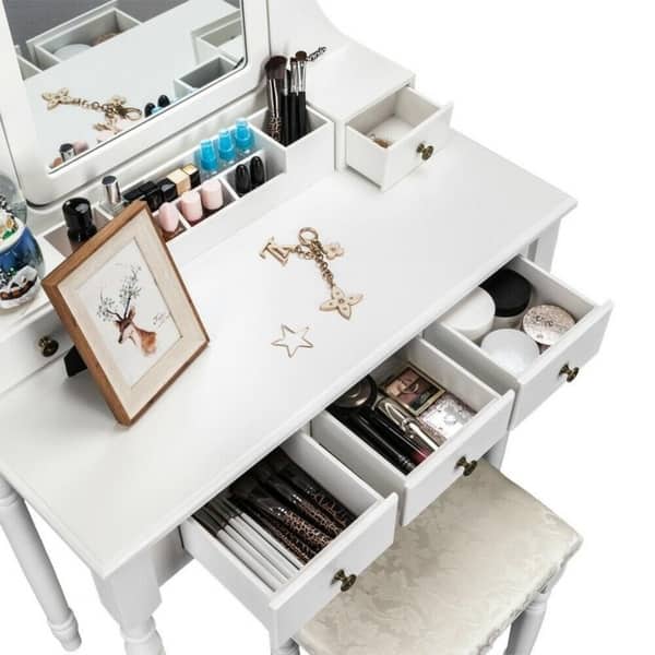 Shop Modern Bedroom Dresser Makeup Vanity Table And Stool