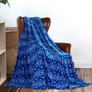 Mr Blue Merrylife Throw Blanket Decorative Home Couch Outdoor Travel Use (90 inchx 90 inch - Snow Blue)