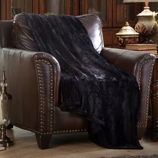 Mr Blue Merrylife Throw Blanket Decorative Home Couch Outdoor Travel Use (90 inchx 102 inch - Black)
