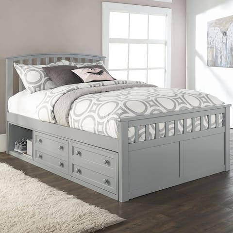 Charlie Wood Full Captain's Bed with 2 Storage Units