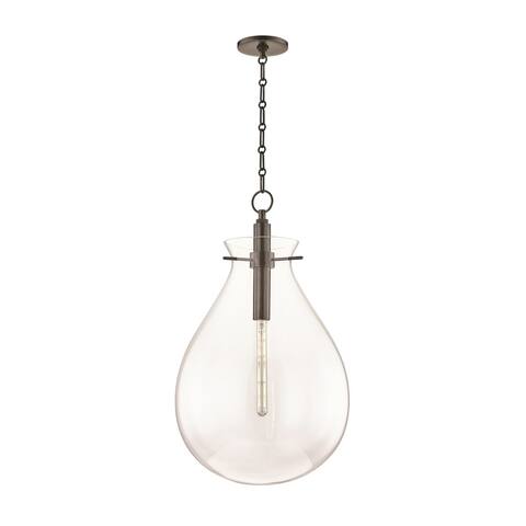 Ivy by Becki Owens for Hudson Valley Lighting 1-light Old Bronze LED Large Pendant, Clear Glass