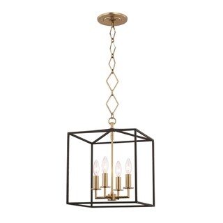 Richie by Becki Owens for Hudson Valley Lighting 4-light Aged Brass and Textured Black Pendant