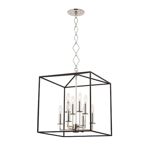 Richie by Becki Owens for Hudson Valley Lighting 8-light Polished Nickel and Textured Black Pendant