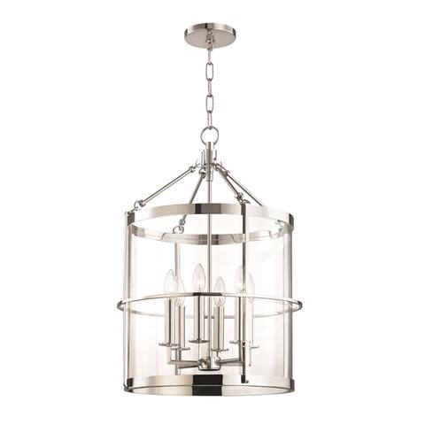 Ren by Becki Owens for Hudson Valley Lighting 6-light Polished Nickel Large Pendant, Clear Glass