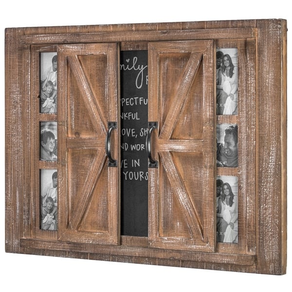 slide 2 of 6, The Gray Barn Rustic Wood Photo Collage Picture Frame with Mirror