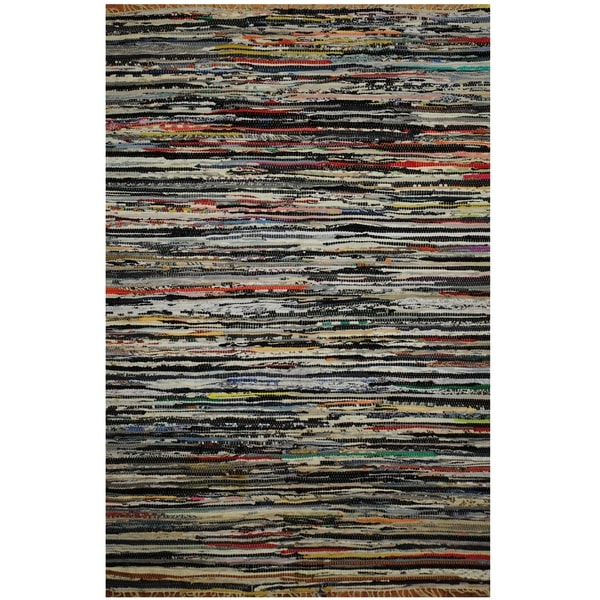 Handmade One-of-a-Kind Wool Kilim (India) - 4' x 6'