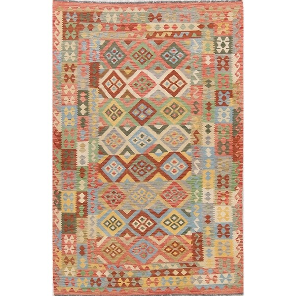 One-of-a-Kind Kilim Persian Hand Woven Southwestern Oriental Area Rug - 9'10" x 6'5"